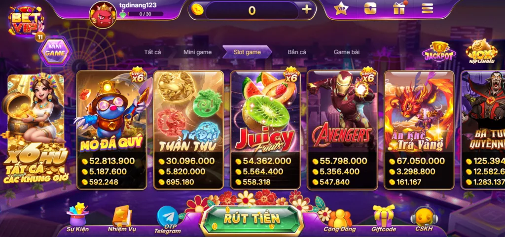 lobby slot betvip